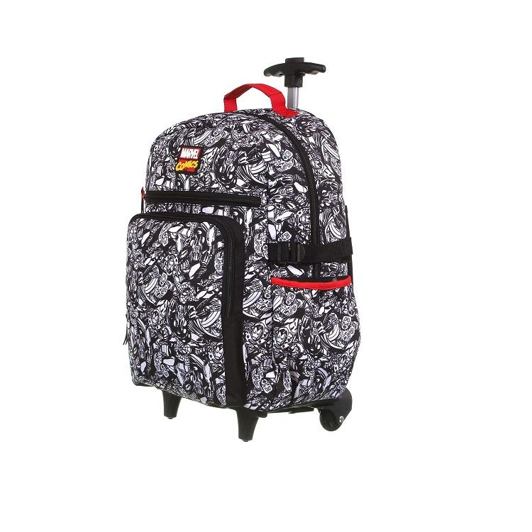 Mochila Avengers Comics com Rodas Preta