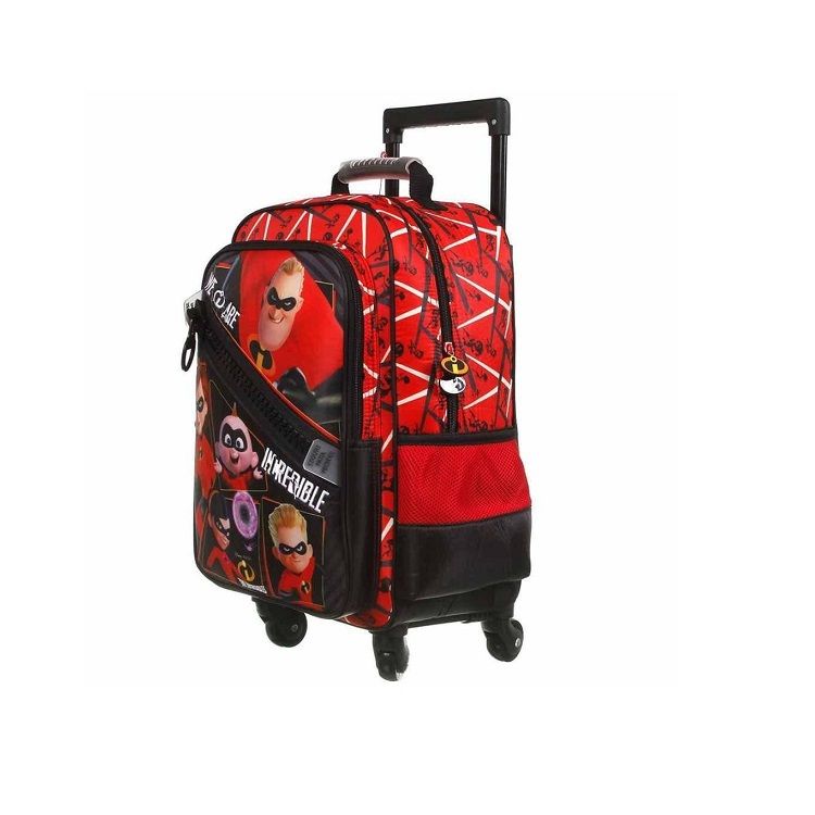 Mochila Dermiwil Os Incríveis com Rodas Vermelha