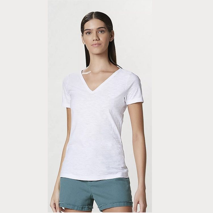 Blusa Hering Feminina Básica Decote V Flamê M Branca