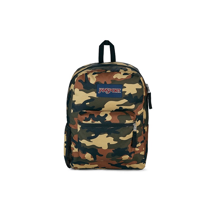 Mochila Jansport Cross Town Camuflada Verde Escuro