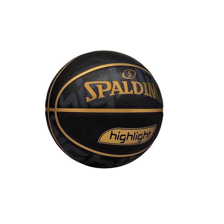 Bola de Basquete Spalding Highlight Preta e Dourada - 1