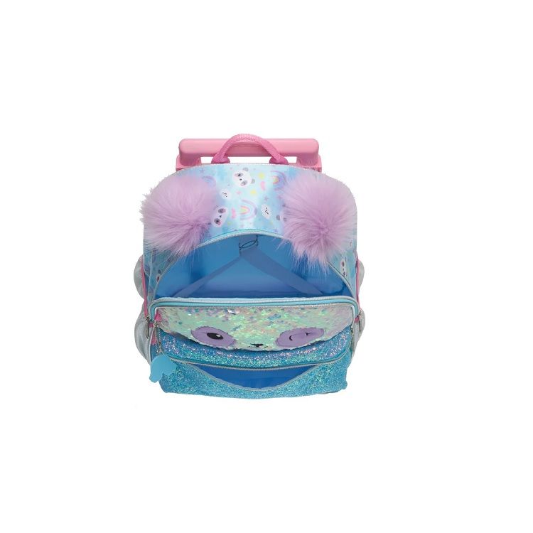 Mochila Panda Rainbow com Rodas Azul Claro