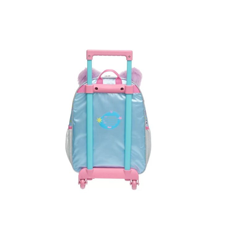 Mochila Panda Rainbow com Rodas Azul Claro