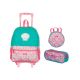 Mochila com Rodas + Lancheira + Estojo Plus Sereia – Sestini
