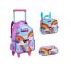 Mochila com Rodas + Lancheira + Estojo Lollie Candy