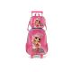 Mochila com Rodas + Lancheira LOL OMG Rosa