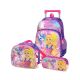 Mochila com Rodas + Lancheira + Estojo Barbie Roxa
