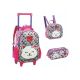 Mochila com Rodas + Lancheira + Estojo Lilly Cat