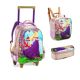 Mochila com Rodas + Lancheira + Estojo Princesa Maya