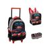 Mochila com Rodas + Lancheira + Estojo Carros