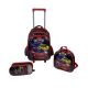 Mochila com Rodas + Lancheira + Estojo Santino Speed Car Larry