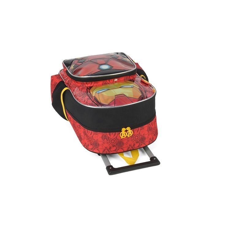 Mochila Homem de Ferro com Rodas Vermelha
