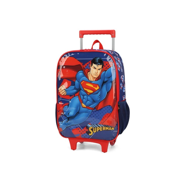 Mochila Superman com Rodas Azul 