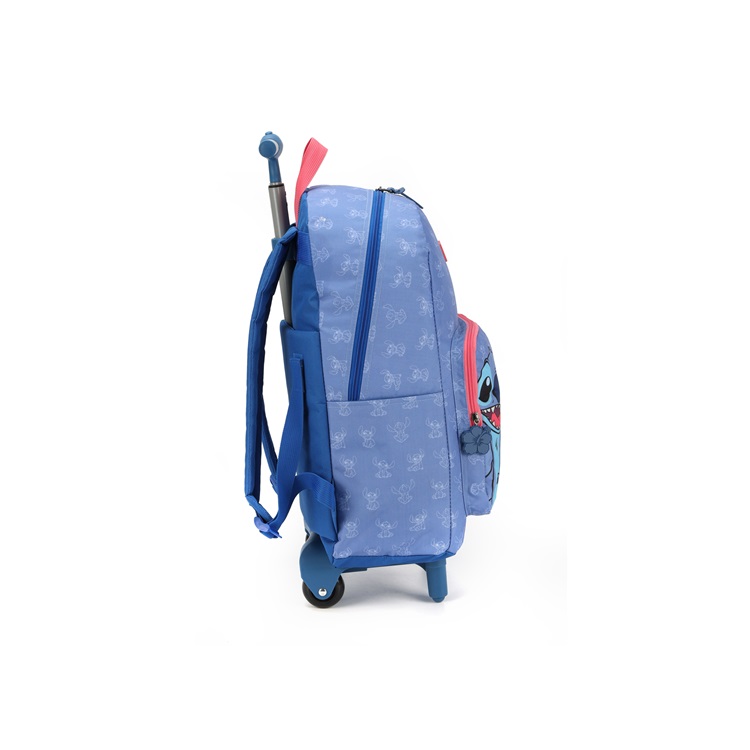 Mochila Stitch com Rodas Azul 
