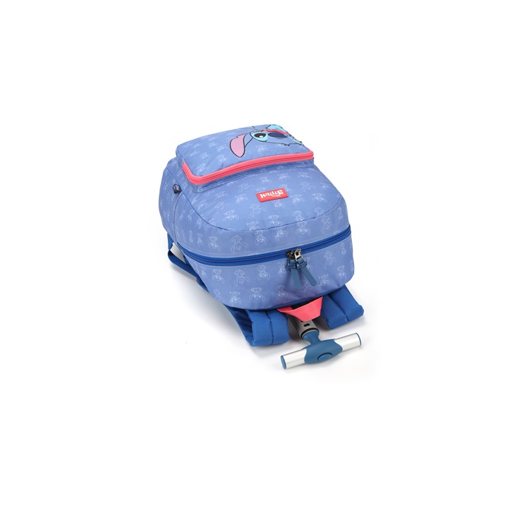 Mochila Stitch com Rodas Azul 