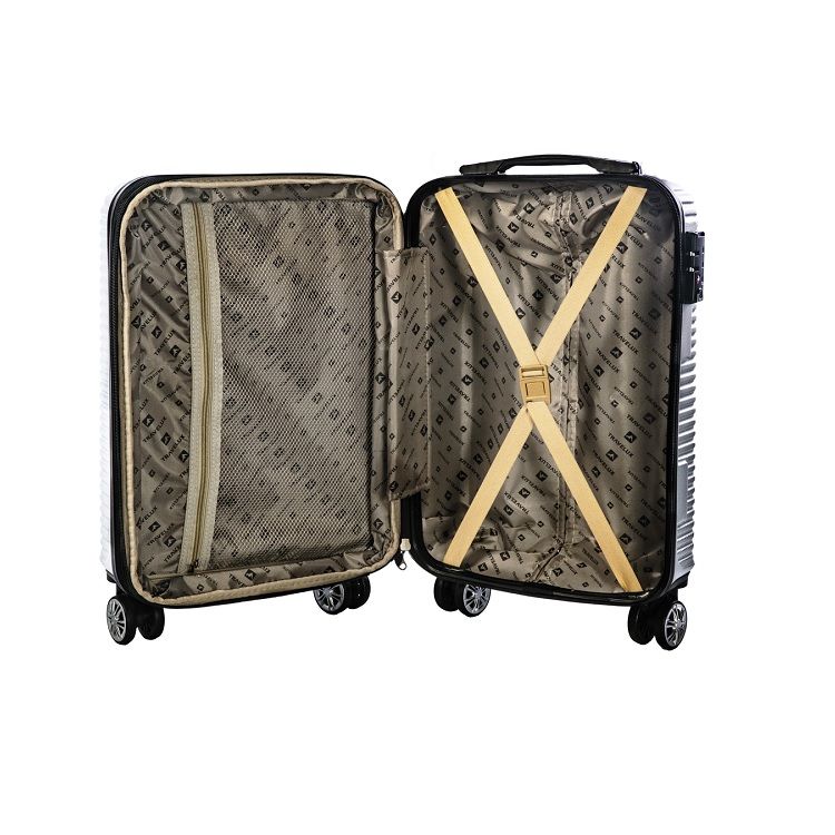 Mala Travelux Davos Média 23 kg Prata - Expansível e Cadeado TSA