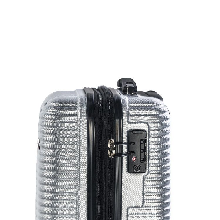 Mala Travelux Davos Média 23 kg Prata - Expansível e Cadeado TSA