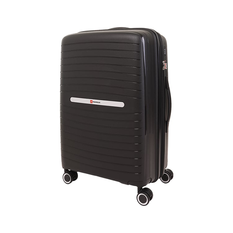 Mala de Viagem 23 kg Média Travelux Glarus – Polipropileno Preto